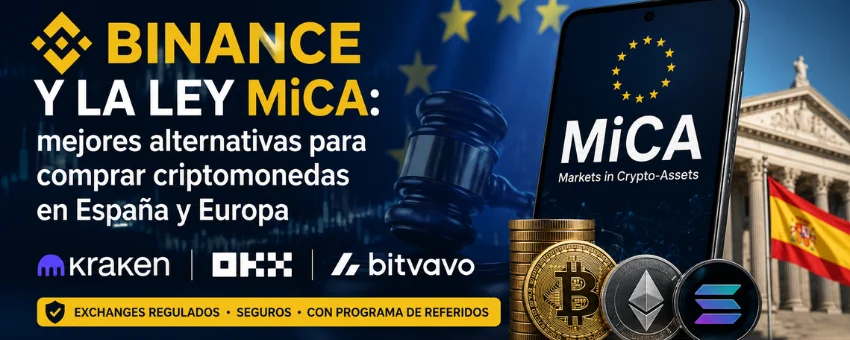 Binance deja España que es la Ley MiCA y mejores alternativas reguladas y DEX