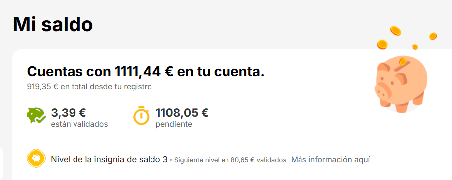 Saldo confirmado gracias a la promo de igraal