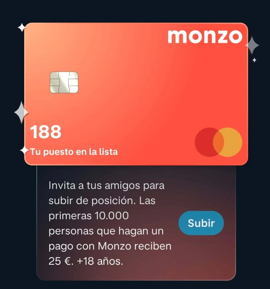captura de mi posición en el ranking de monzo españa