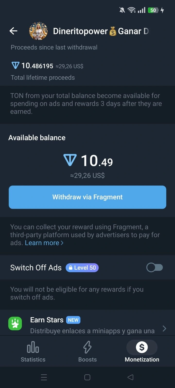 como se gana dinero con la publicidad en mi canal de telegram