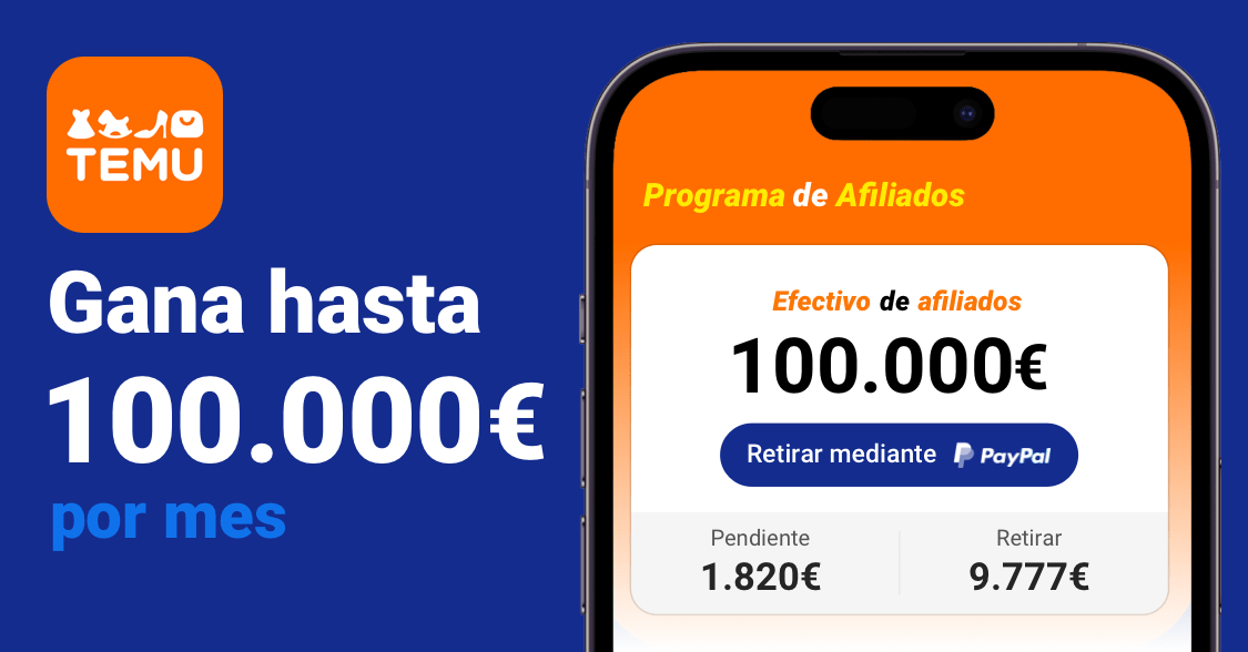 con el programa de afiliados de temu se puede ganar mucho dinero