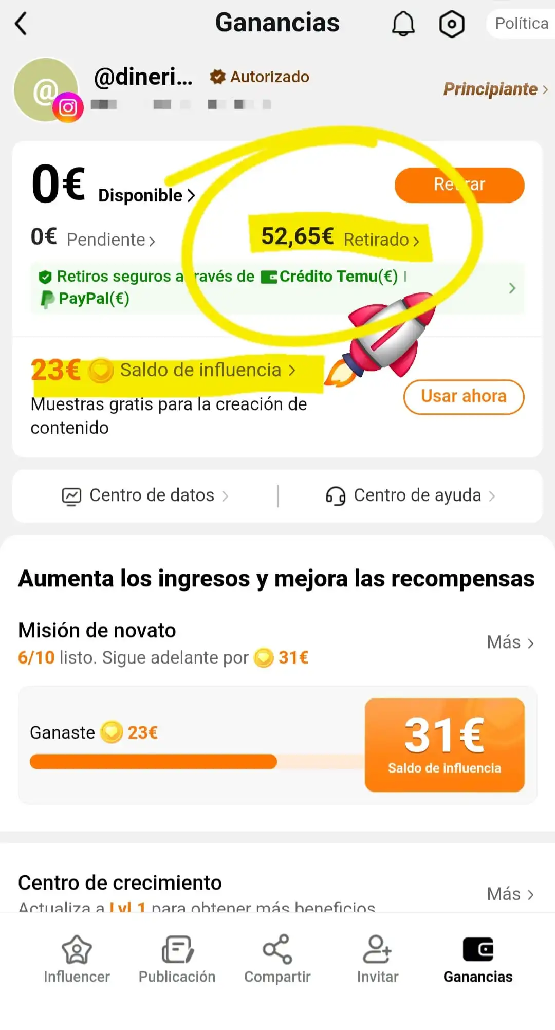 cuanto dinero se puede ganar siendo influencer de temu, ejemplo real