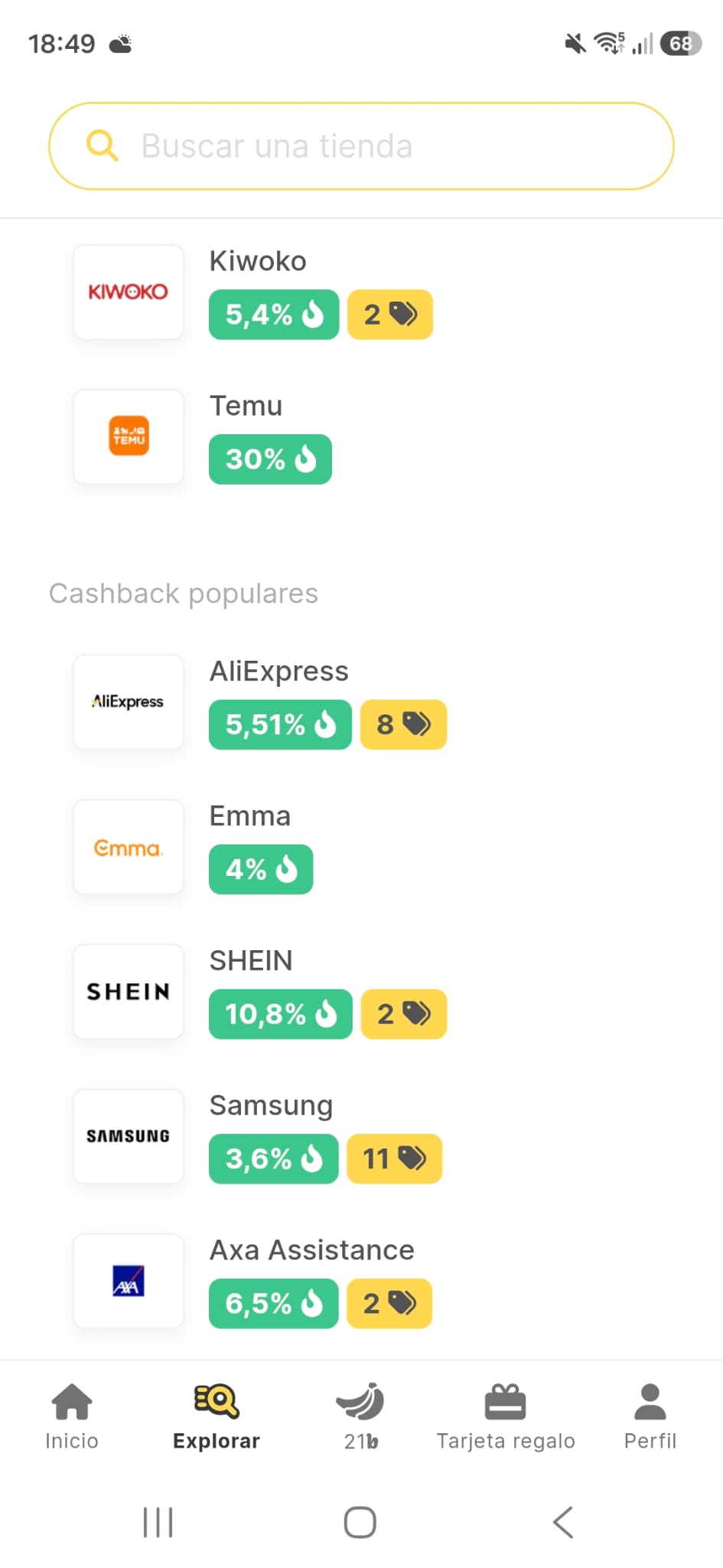 ejemplos de cashback en las tiendas de widilo españa