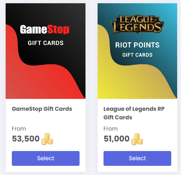 en idle empire puedes cambiar tus puntos por muchas gift cards, dinero y criptomonedas