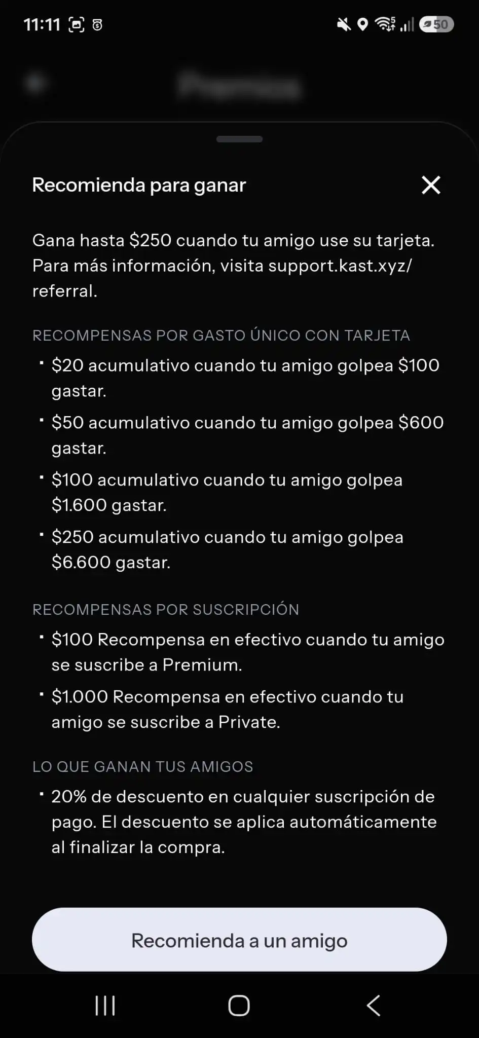 esto es lo que se gana en kast finance por recomendar