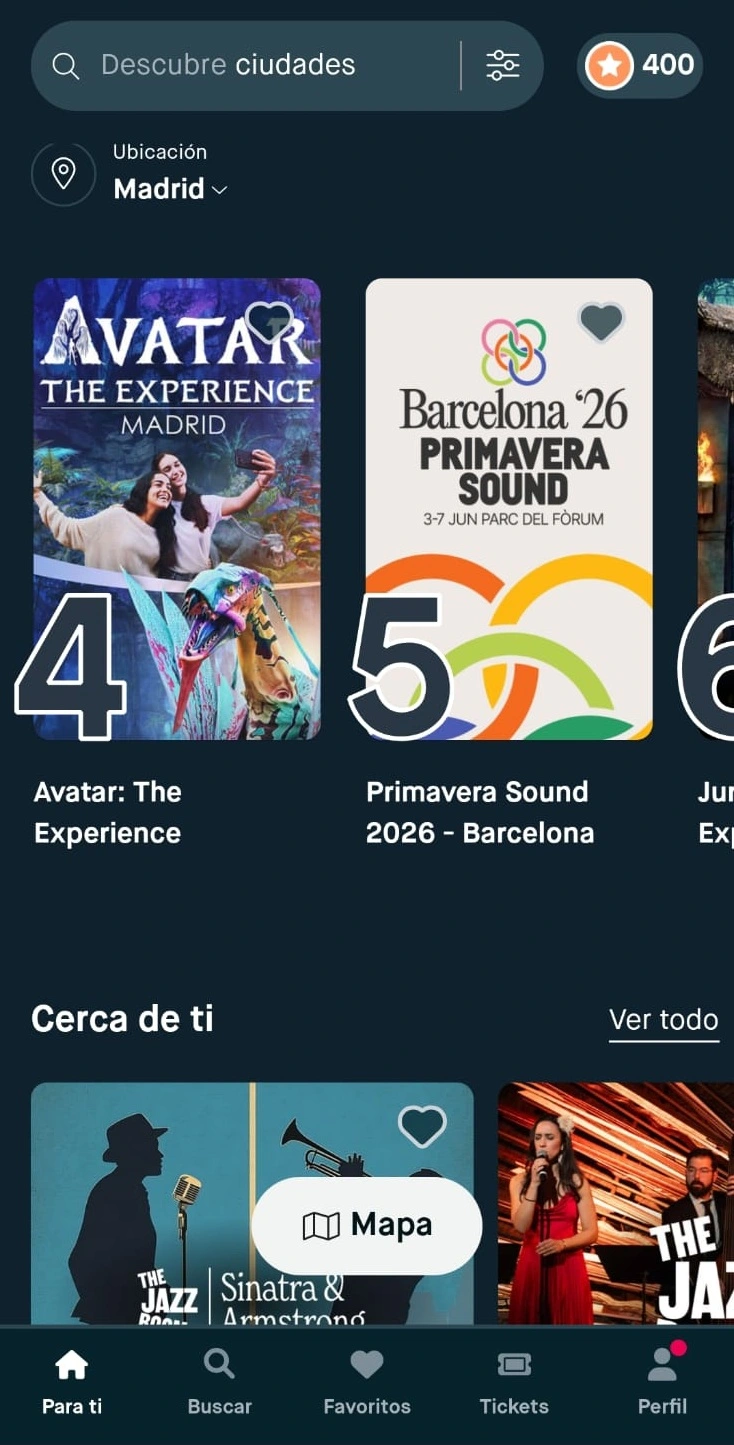 fever te permite encontrar planes cerca de tu ubicación ya sea ciudad o pueblo