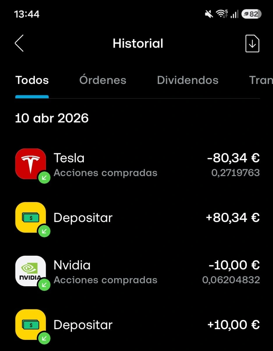 he recibido una accion gratis de tesla en la promoción de trading 212
