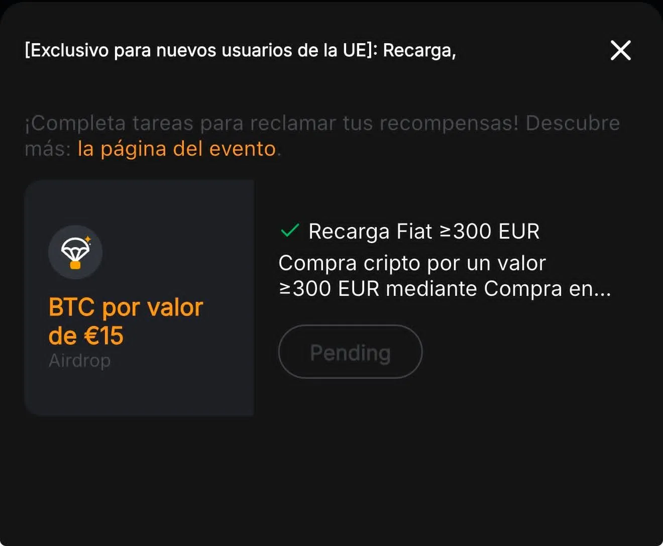 los clientes nuevos ganan 15€ en bybit eu por hacer la compra en un CLIC