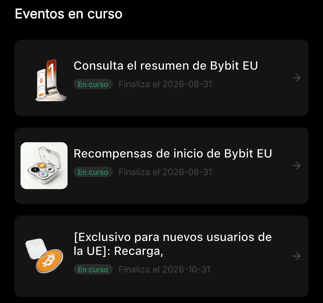 paso a paso para obtener todas las recompensas de la promo de bybit eu en españa