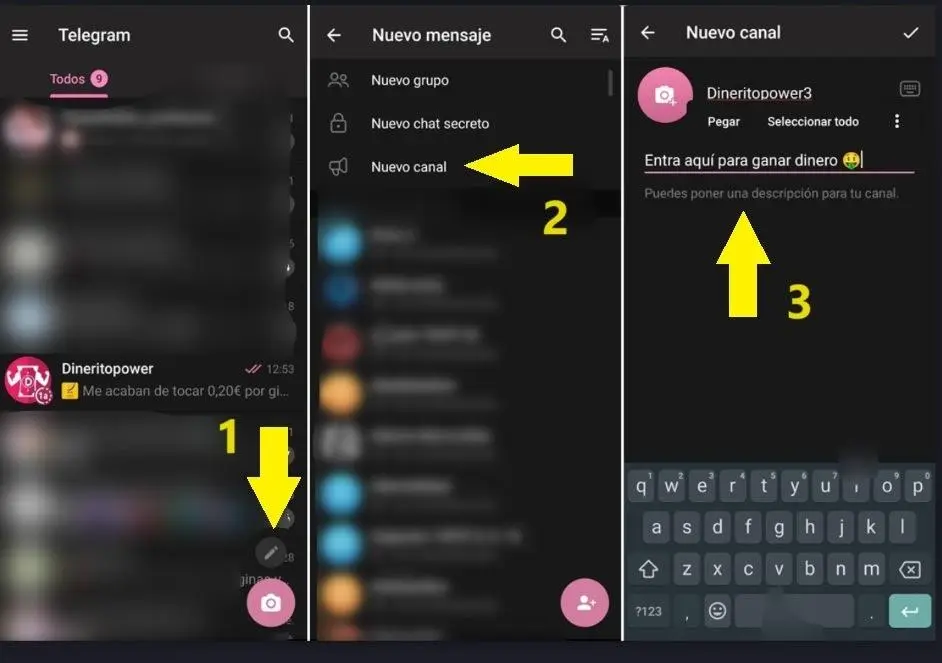 pasos para crear un grupo de pago en telegram