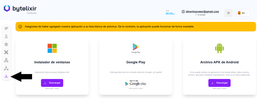 pasos para instalar bytelixir en ordenador