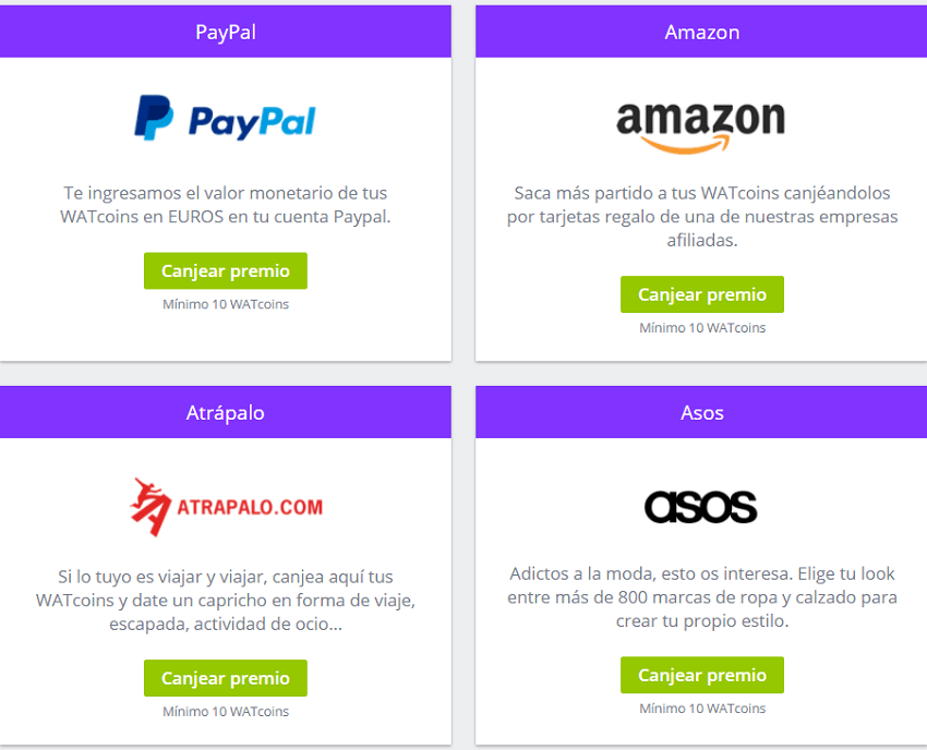 premios disponibles en we are tester