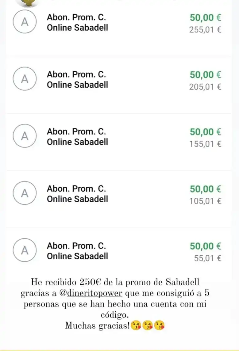 promoción sabadell 50 euros gratis