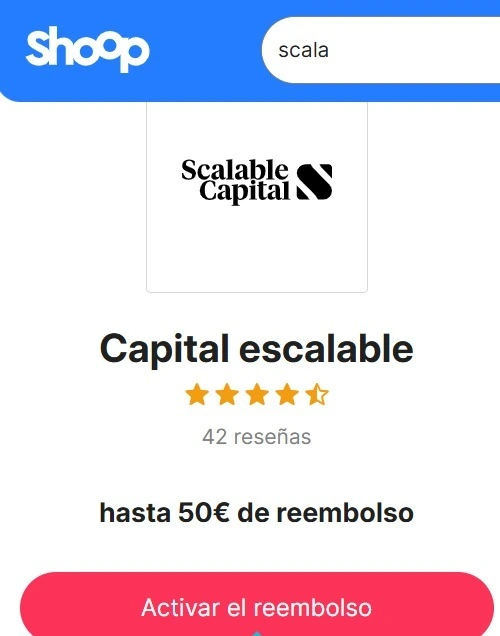 promocion shoop y scalable capital 50 euros