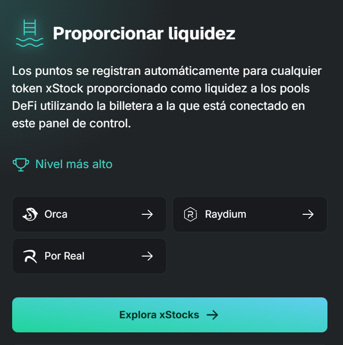 puntos adicionales por proporcionar liquidez