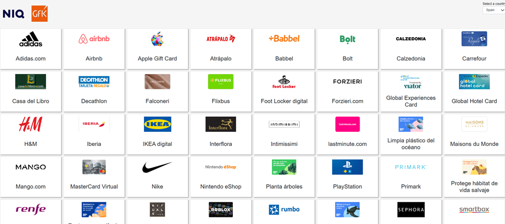que tarjetas regalo están disponibles en ASKgfk