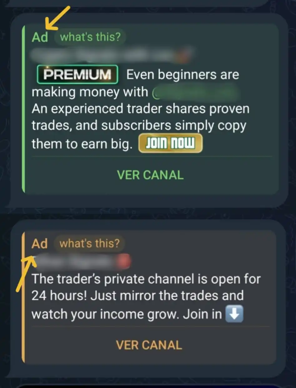 si aparecen anuncios en tu canal de telegram es porque puedes monetizarlo