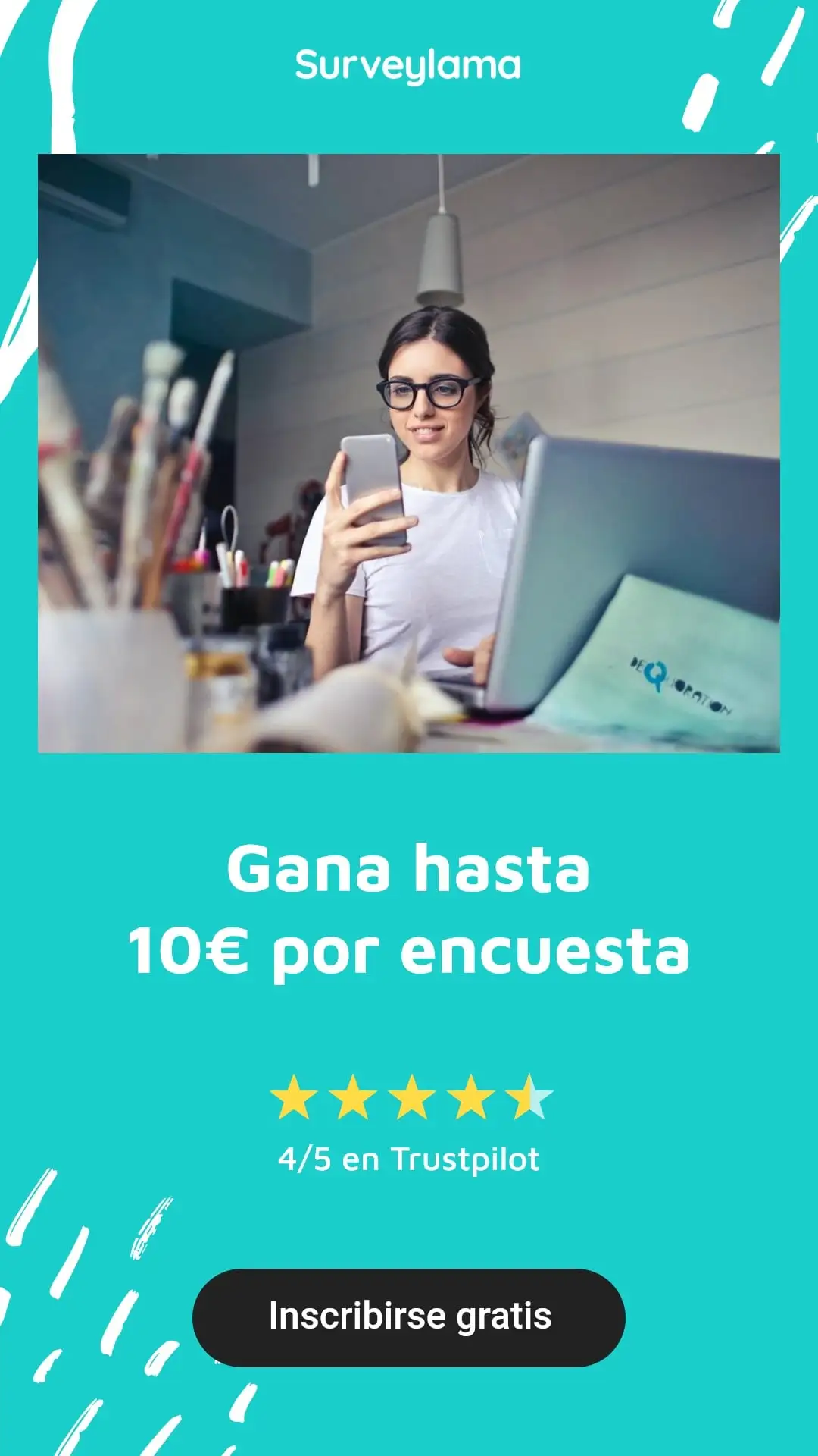 surveylama te promete ganar 10€ por encuesta