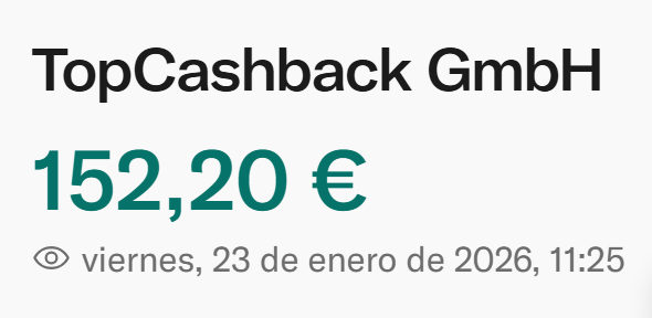 topcashback paga por transferencia y paypal, comprobante de pago